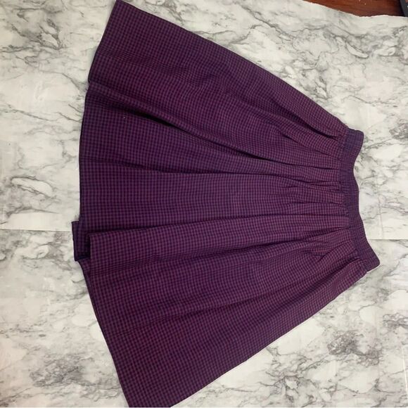 Vintage Express Button Front Plaid Print Skirt size XS Made in USA red Blue - Picture 7 of 7